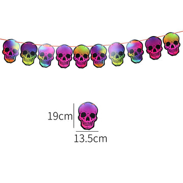 Bandera colorida con cabeza de fantasma