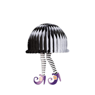 Decoracion falda de halloween negro y blanco