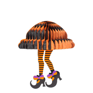 Decoracion falda de halloween negro y naranja