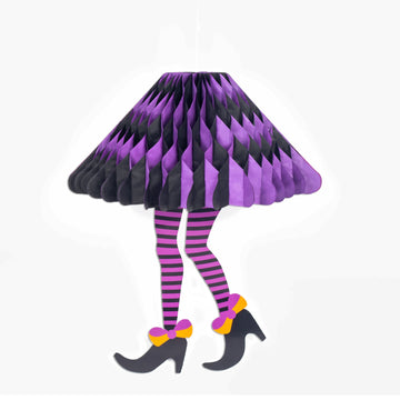 Decoracion falda de halloween negro y morado