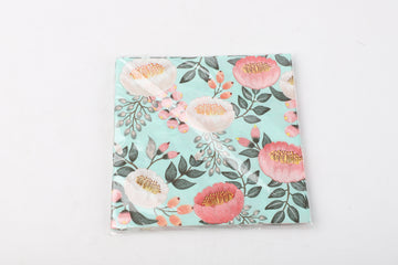 Servilleta Flores Turquesa