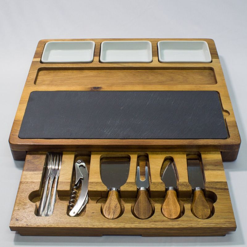 SET DE TABLA DE QUESOS Y 6 UTENSILIOS