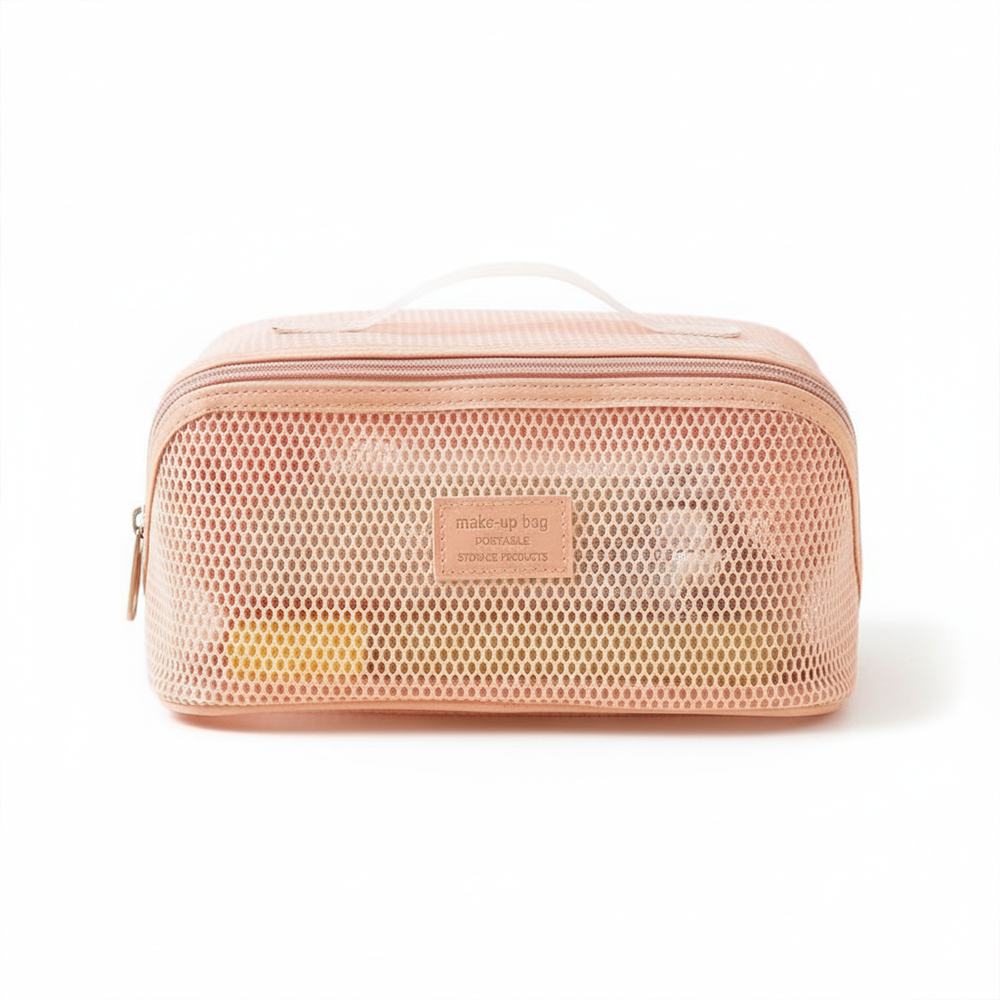 Neceser de Malla Rosado