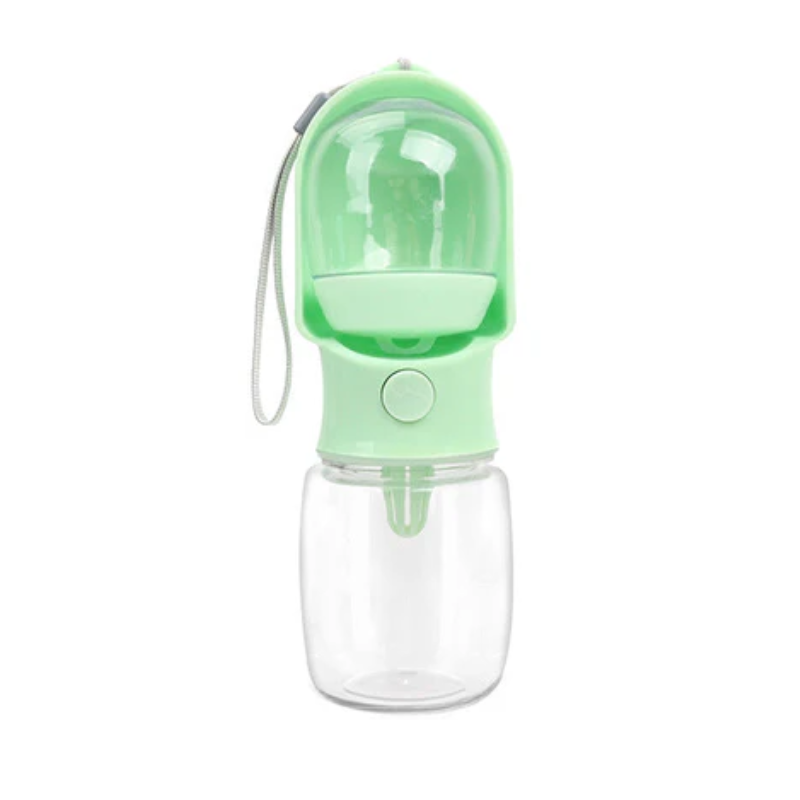 Botella Portátil para Mascotas Verde 320ml