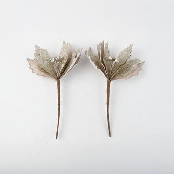 Pack x2 Picks Flor Navidas - Dorado