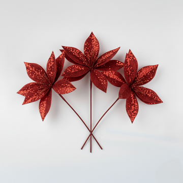 Pack x3 Flores Navideñas - Rojo