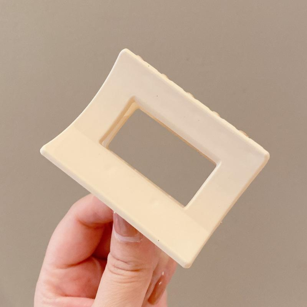 Gancho de Cabello Cuadrado Beige