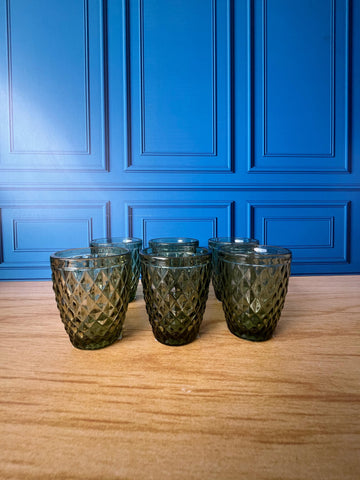 Set X6 Vasos de vidrio rombo 280ml