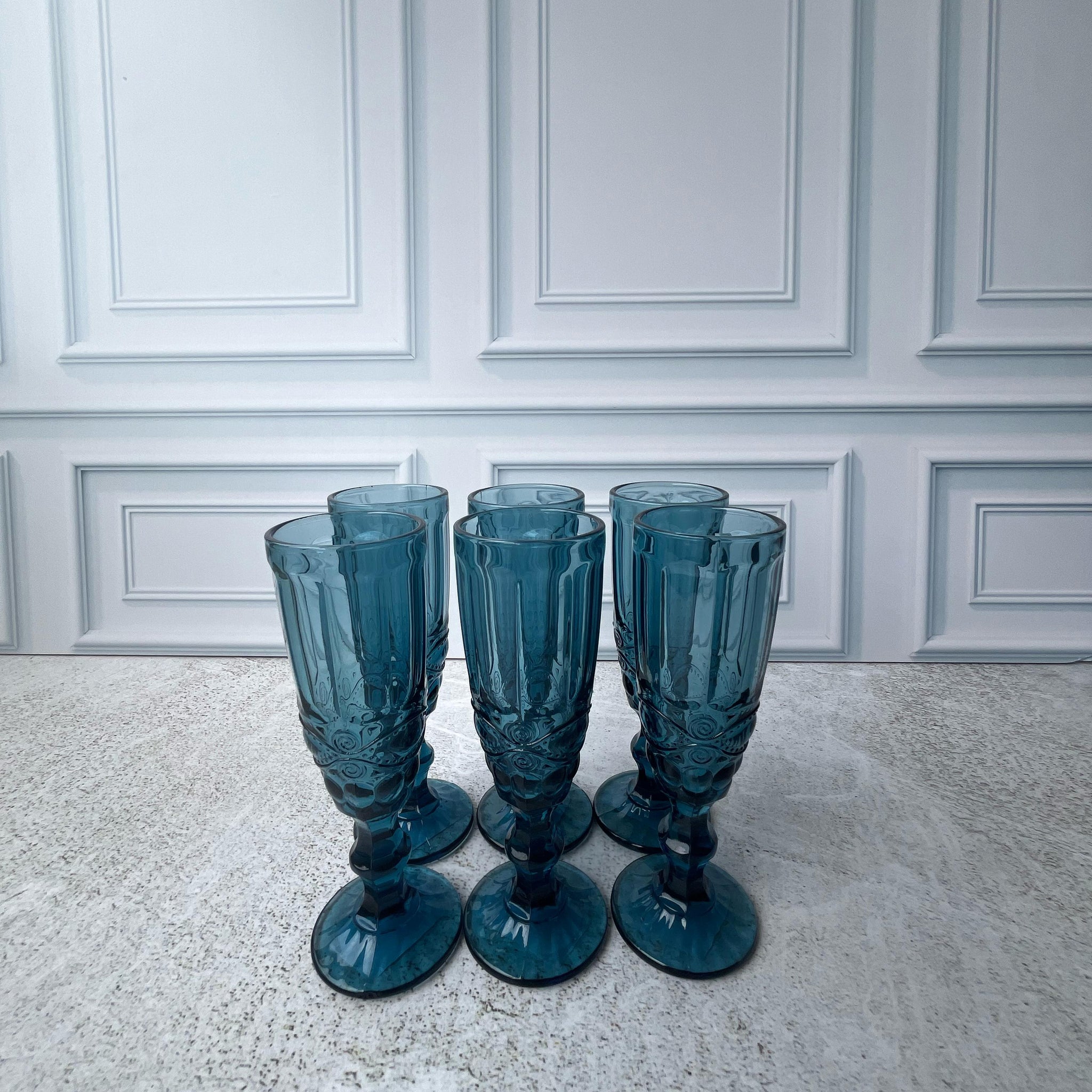 Set x6 Copa de vidrio Rayas Largo 160ml