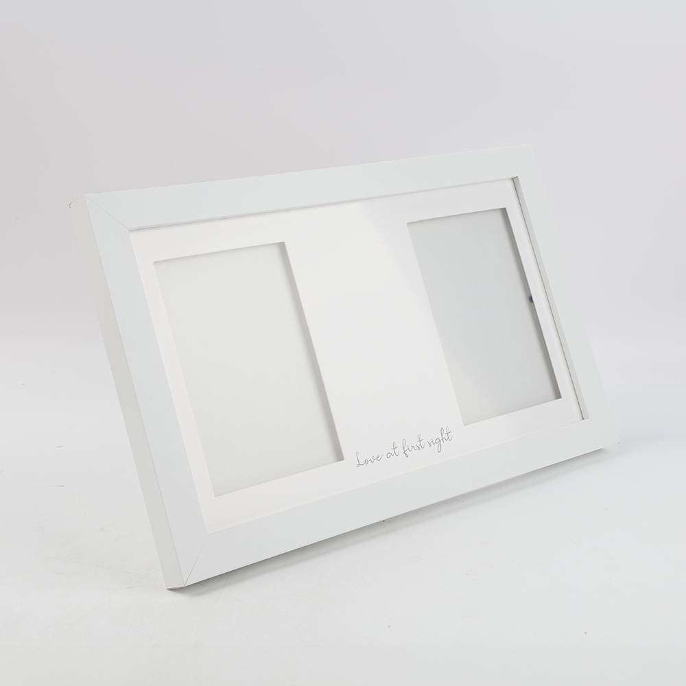Marco de Fotos Horizontal para 2 Fotos Blanco