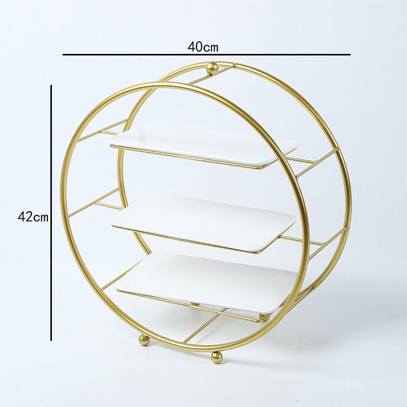 Soporte para Postres de 3 Niveles Dorado