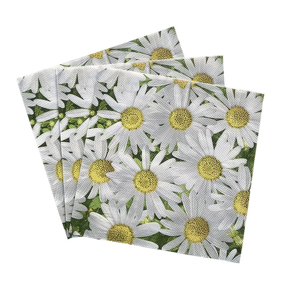 Pack x3 Servilletas de Flores Blancas