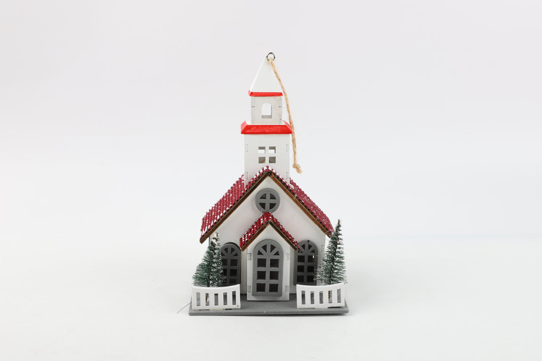 Casita con Torre Navideña Colgante