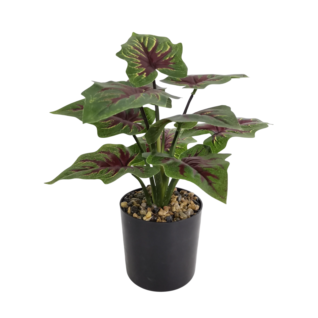 Planta Artificial Hojas Rojas y Verdes