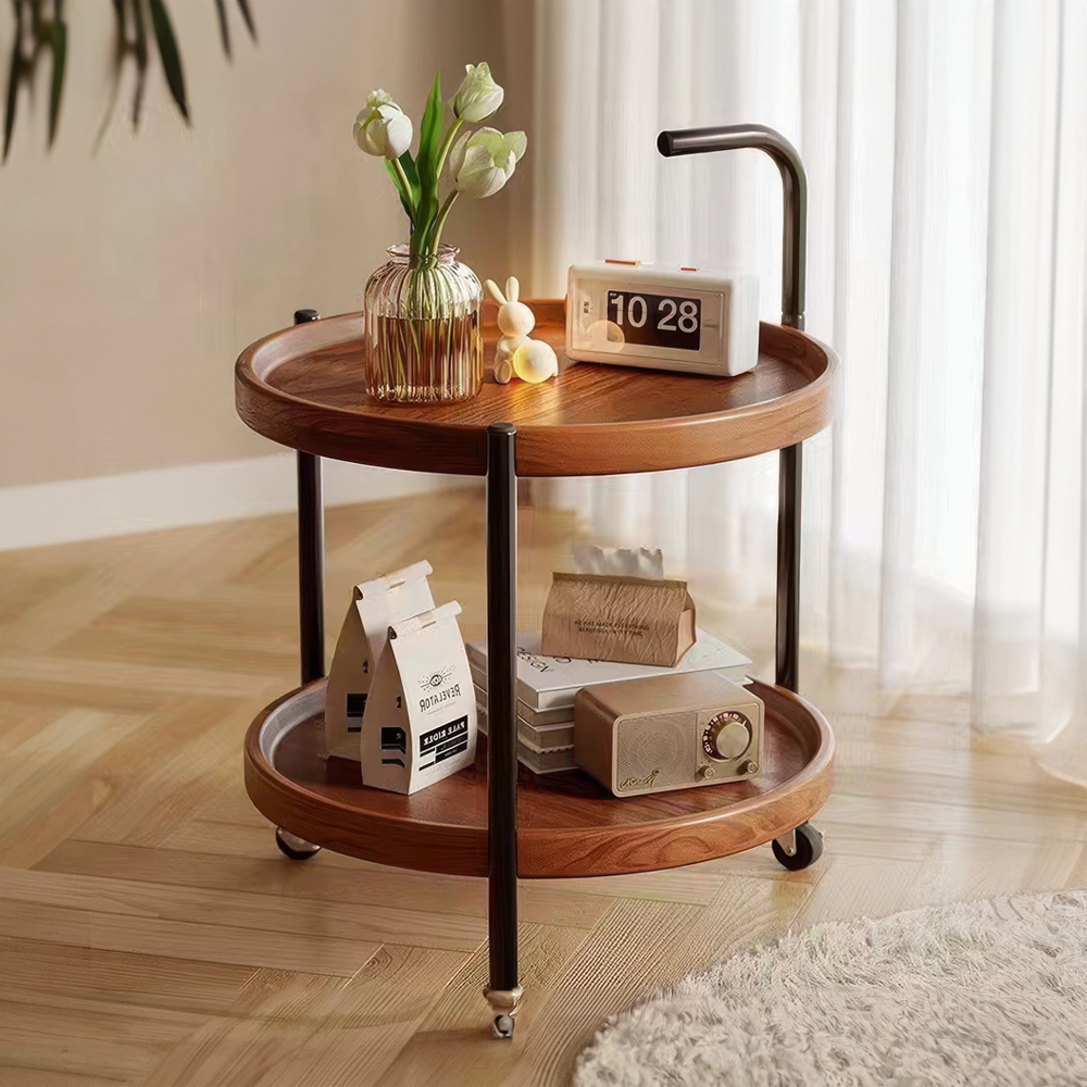 Mesa con Ruedas Redonda 2 Niveles