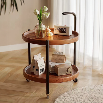 Mesa con Ruedas Redonda 2 Niveles