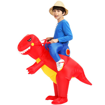 Disfraz Inflable de Dinosaurio Rojo S