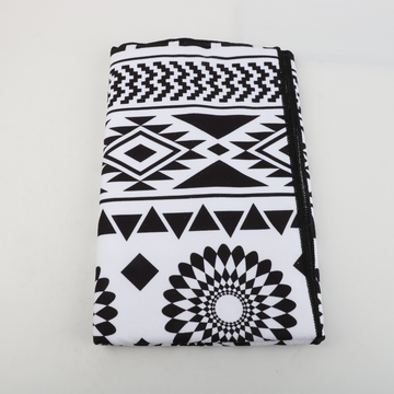 Toalla de Playa Mandala Blanco / Negro