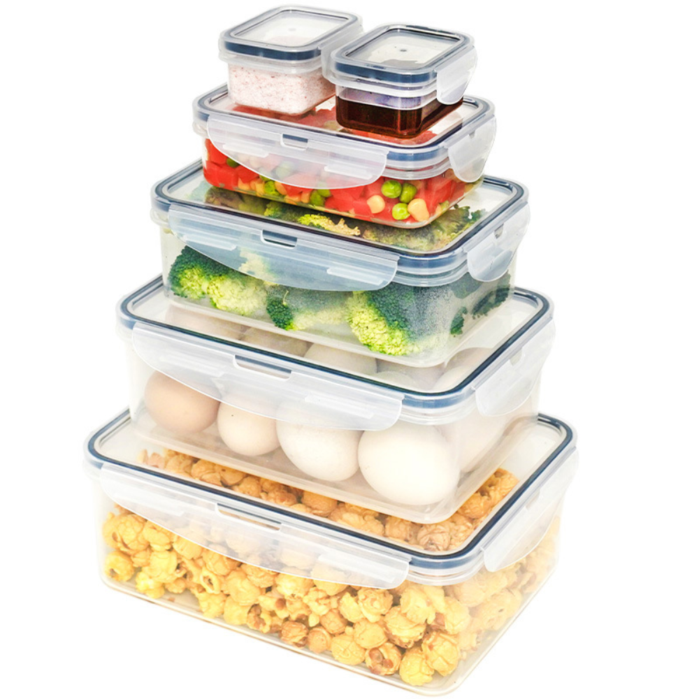 Set x6 Contenedores de Plástico Rectangular