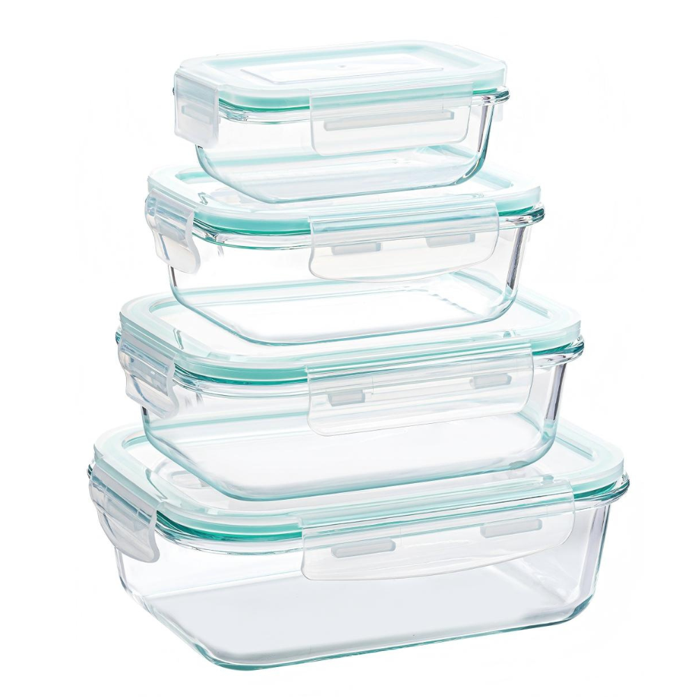 Set x4 Contenedores de Alimentos de Vidrio