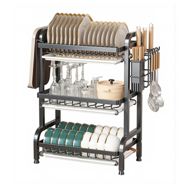 Escurridor de Platos Negro 3 Niveles