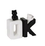 Adorno de Cerámica Ok Blanco - Negro