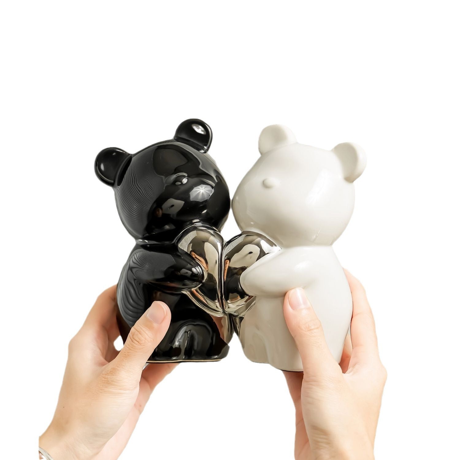 Adorno Pareja De Osos De Cerámica