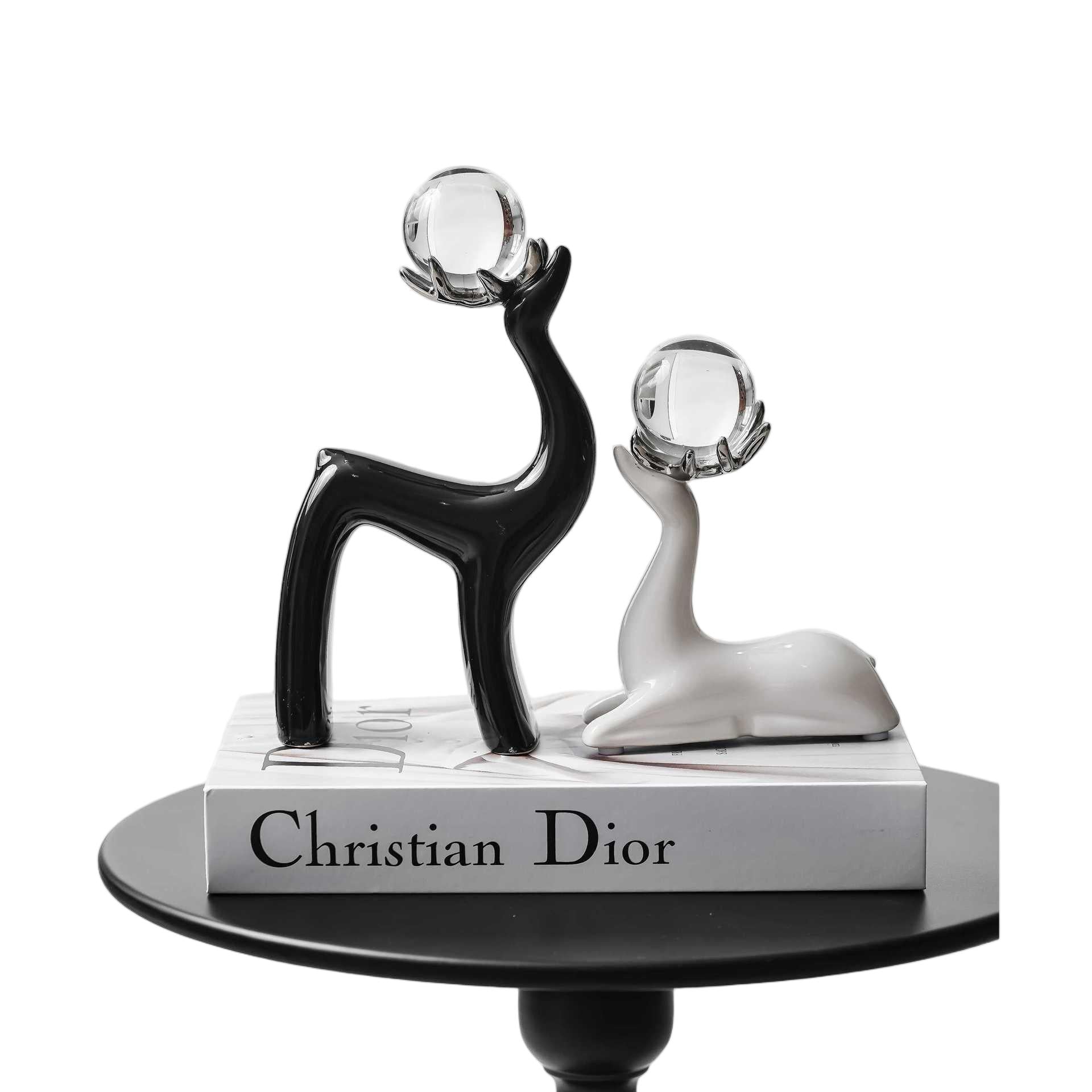 Adorno Pareja De Siervos De Cerámica