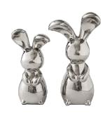 Adorno Par De Conejos Cromados