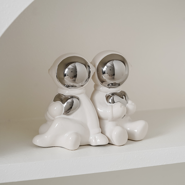 Adorno Par De Astronautas de Cerámica