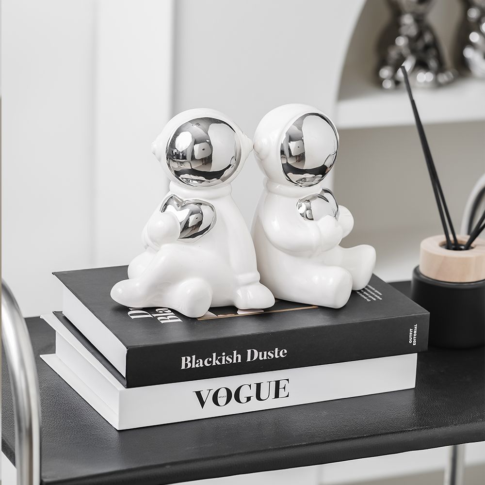 Adorno Par De Astronautas de Cerámica