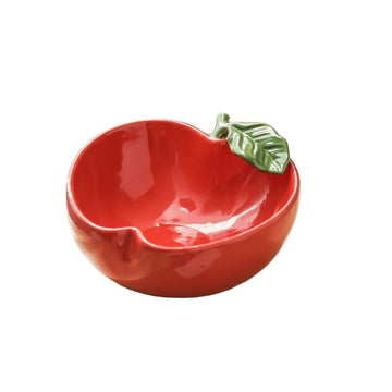 Adorno Manzana Porta Fruta de cerámica Roja