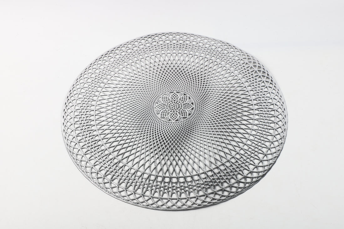 Set x5 Individuales Redondo Plateado