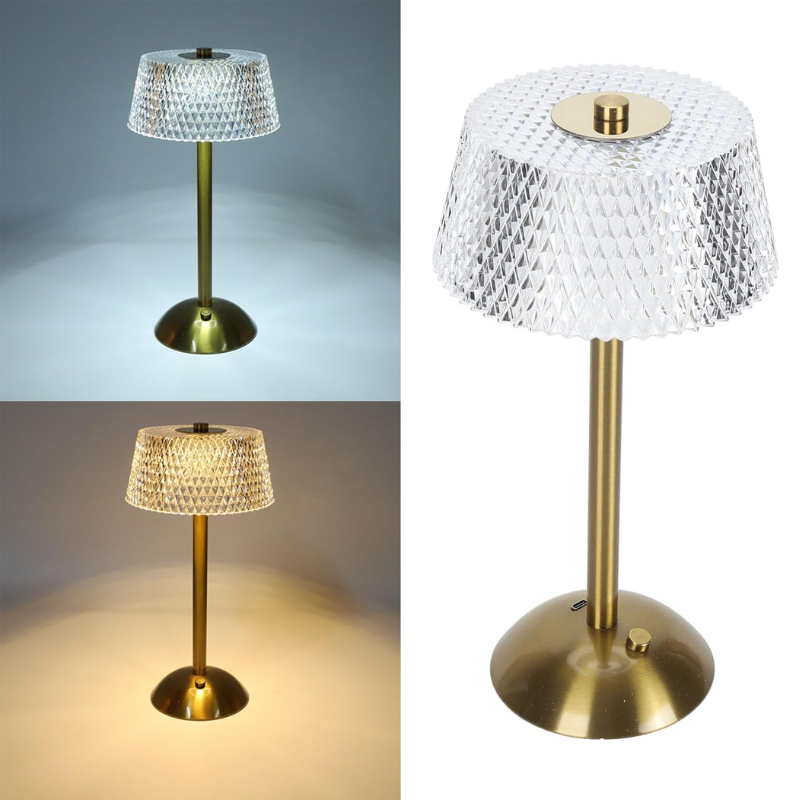 Lámpara de Mesa Inalámbrica Circular Acrílico