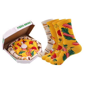 Caja x4 Medias Diseño Variado de Pizza