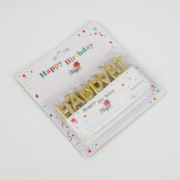 Pack Velas Doradas 'Happy Birthday'