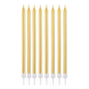 Pack de 6 Velas Doradas Cumpleaños