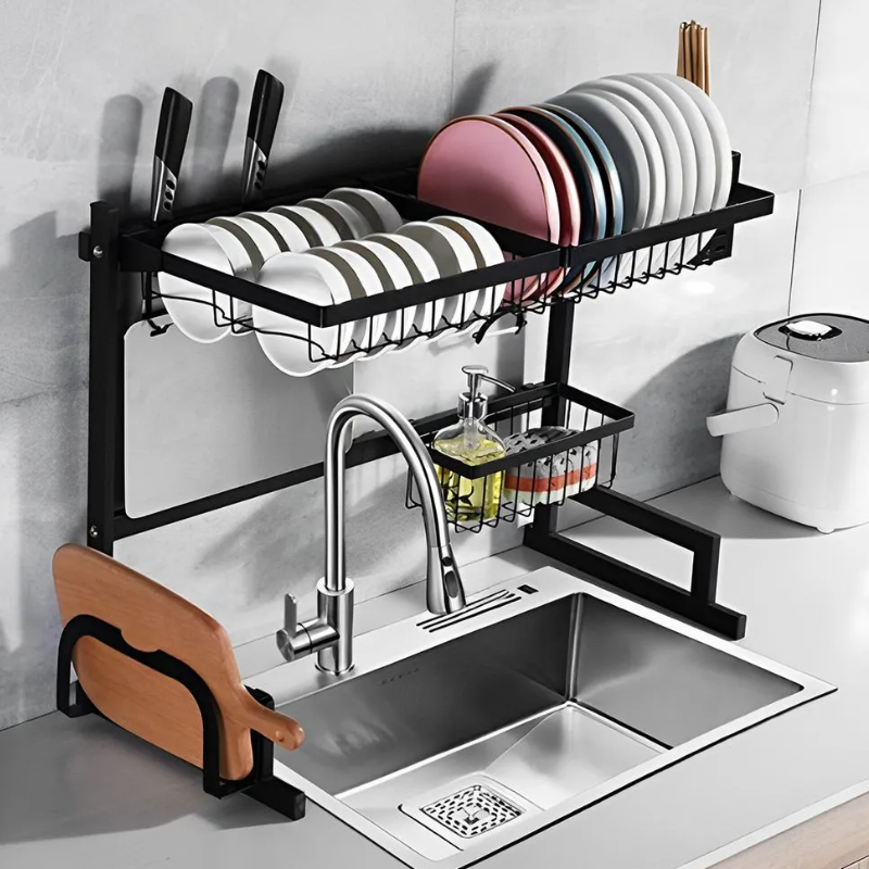 Repisa Escurridor para Vajilla 55 cm Color Negro