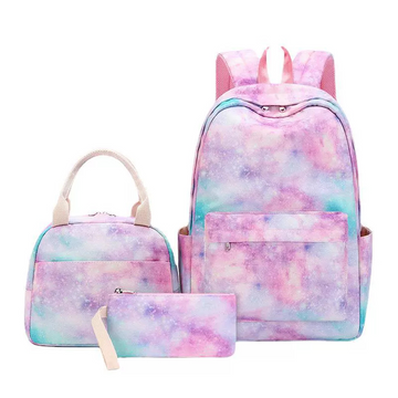 Set Mochila, Lonchera y Neceser Cielo Pastel