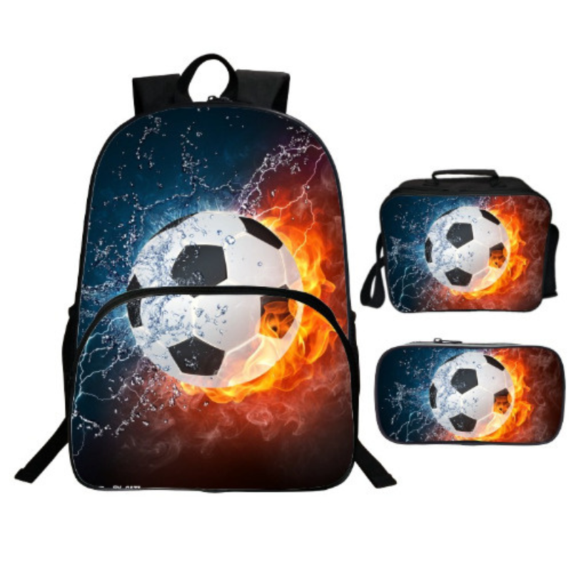 Set de Mochila, Cartuchera y Lonchera Futbol
