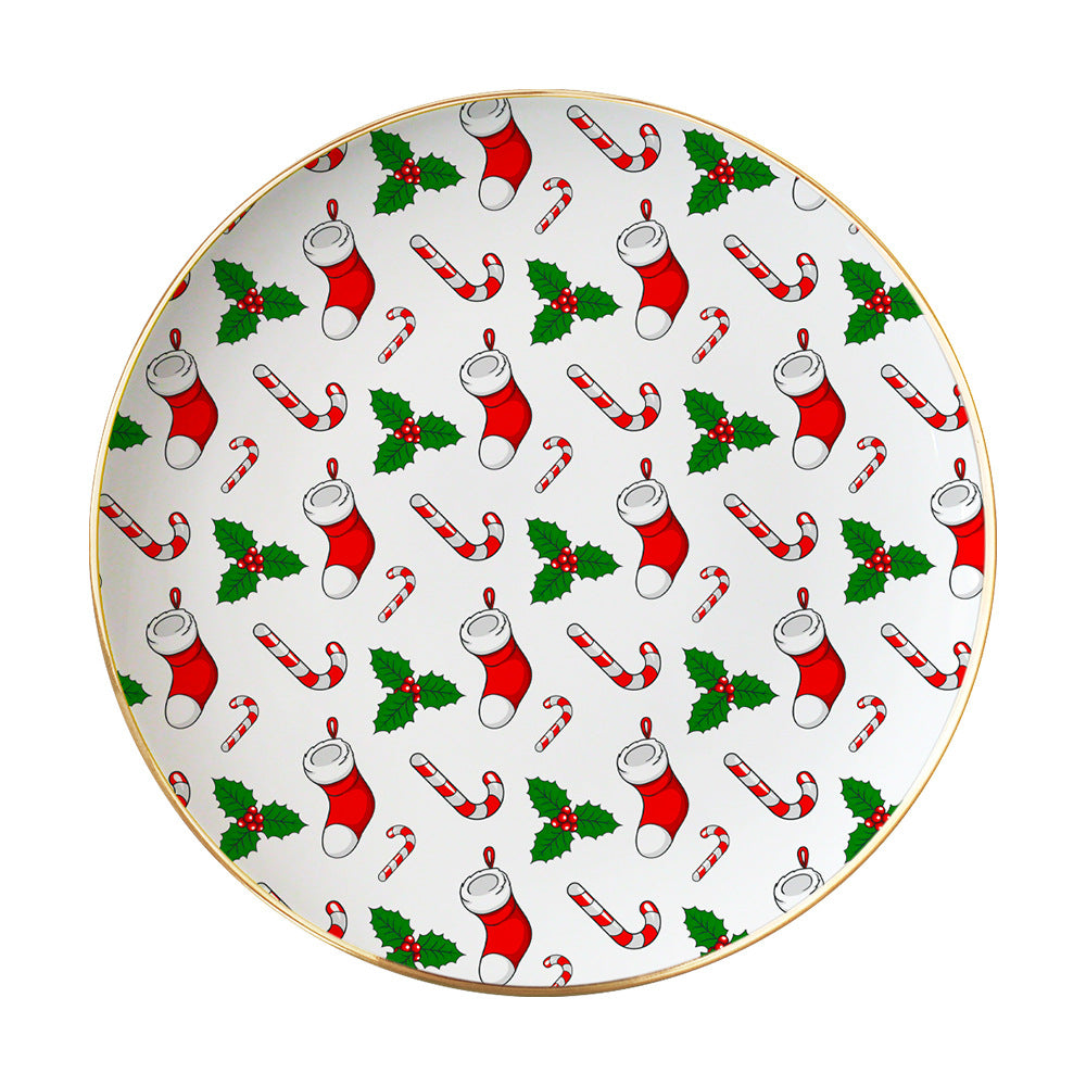 Plato Redondo Navideño Cerámico