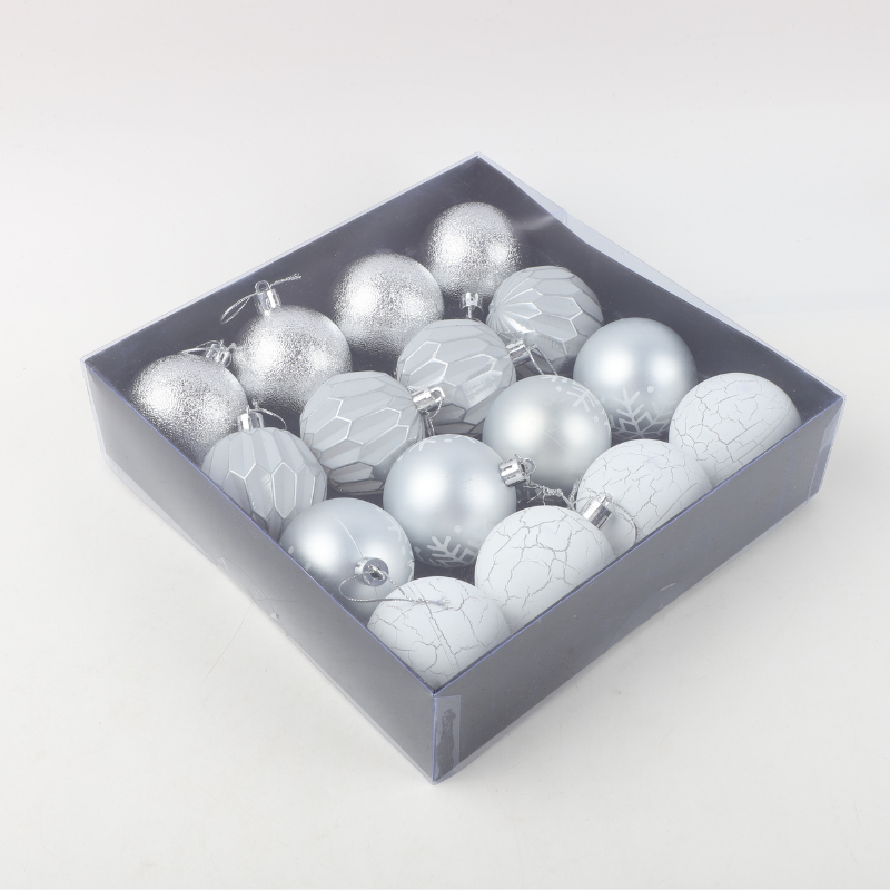 Set de 16 Bolas Navidad Plateado