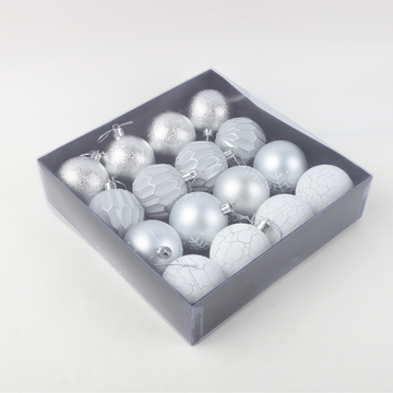 Set de 16 Bolas Navidad Plateado