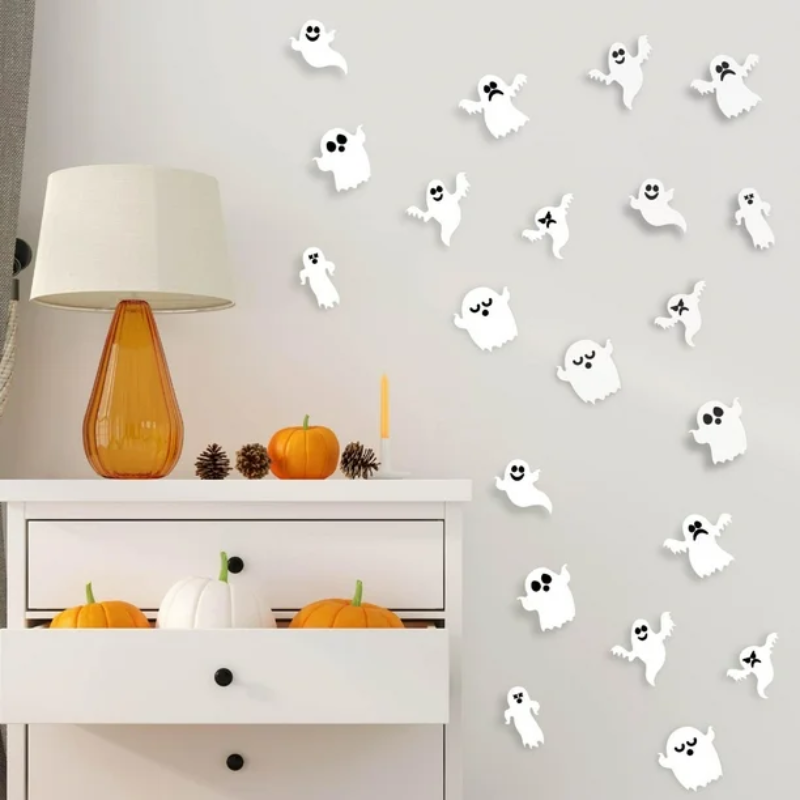 Set de 12 Piezas Decoracion Fantasma 3D