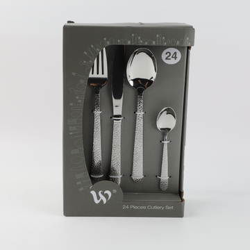 Juego de Cubiertos 24 Piezas Mango Textura