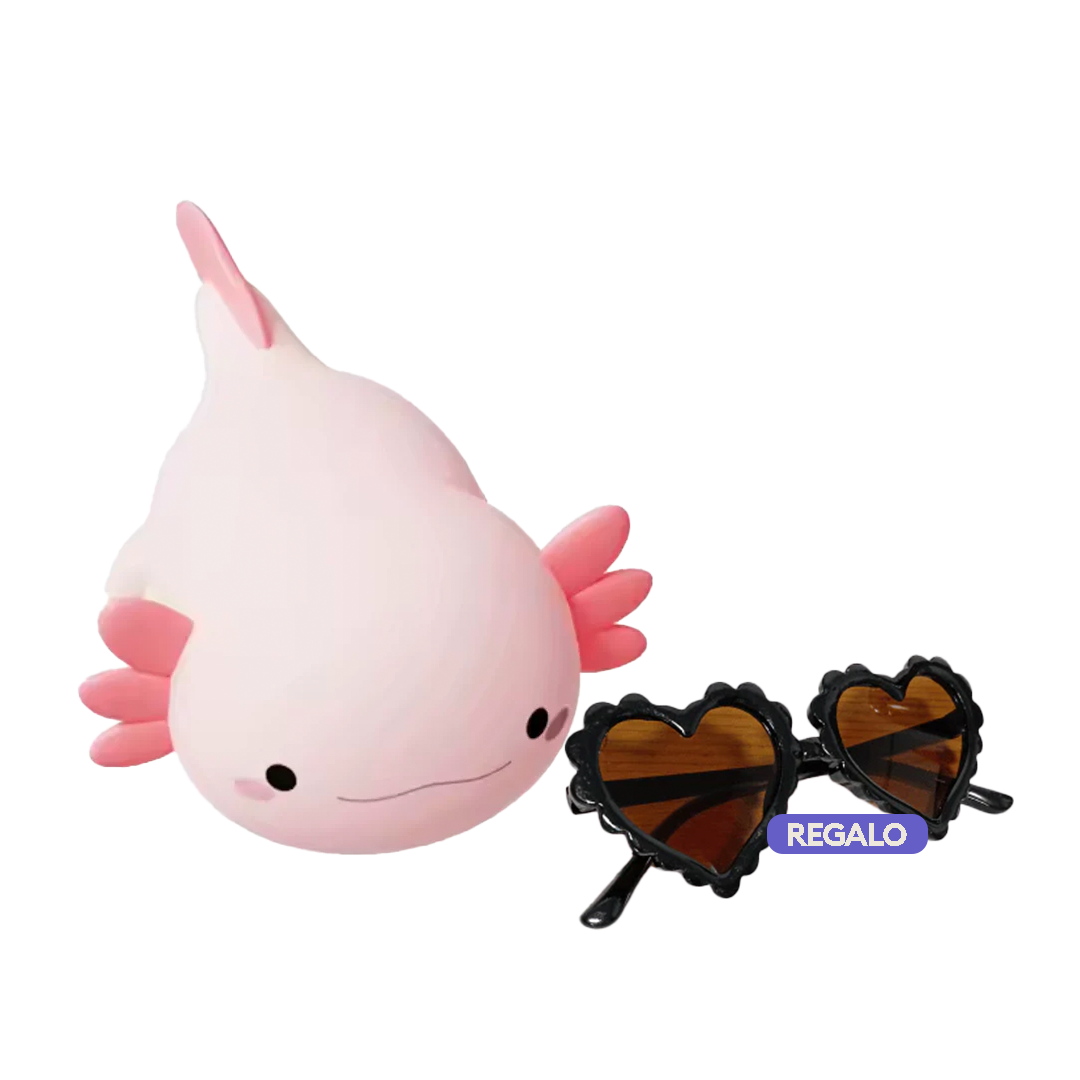 Lámpara de Ajolote + Regalo: Lentes de Corazones